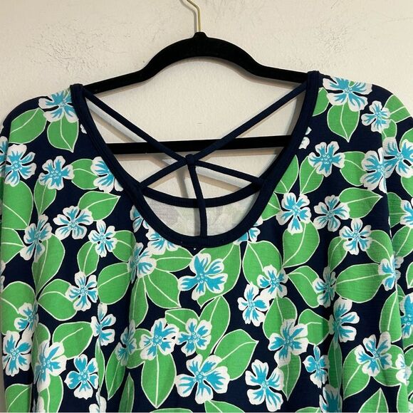 T by Talbots Open Back Short Sleeve Dress Floral Fields Plus Size 2x - Picture 9 of 10